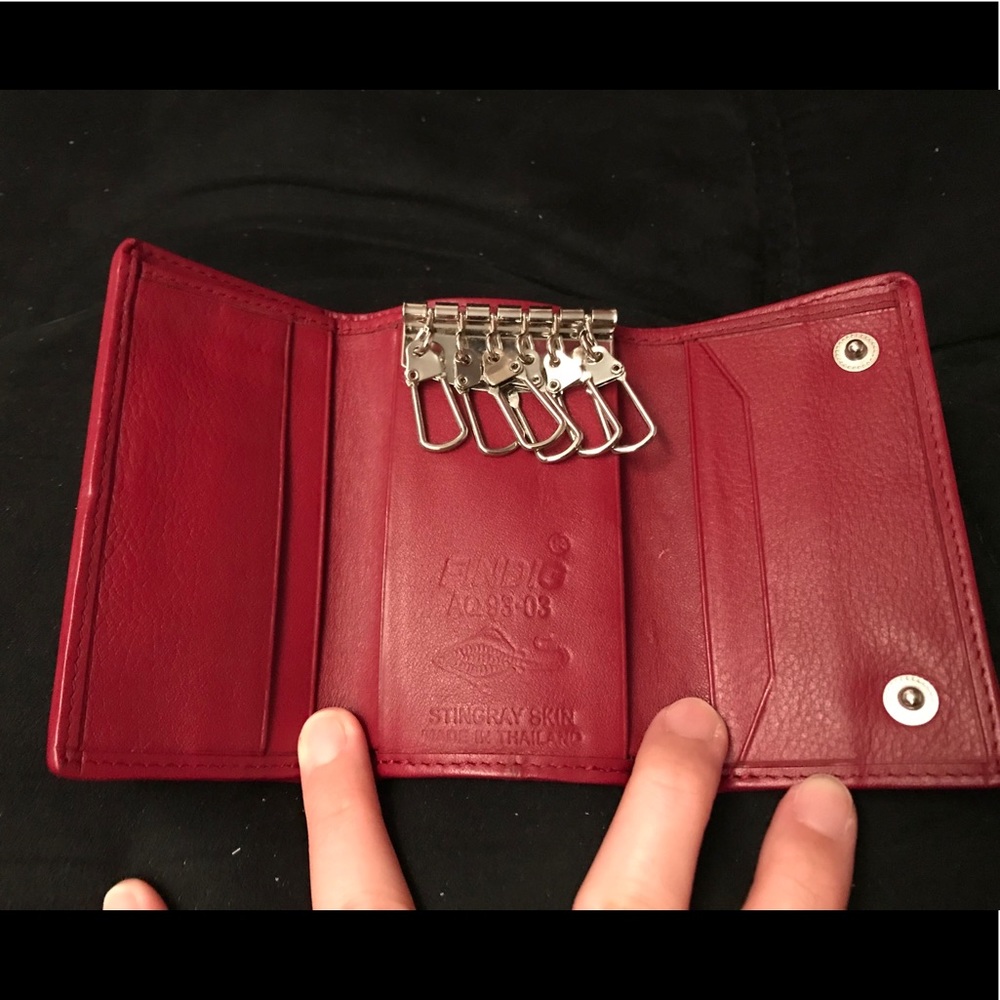 authentic stingray skin wallet and keys